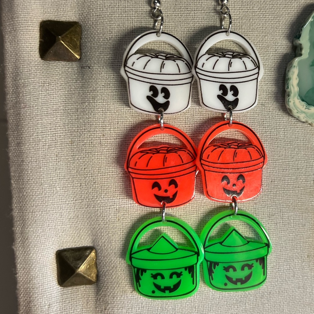 Vintage McDonalds Halloween Happy Meal Bucket Earrings